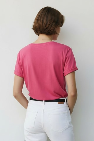 Linnen T-shirt - Fuchsia