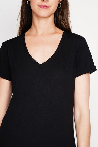 Linnen T-shirt - Zwart