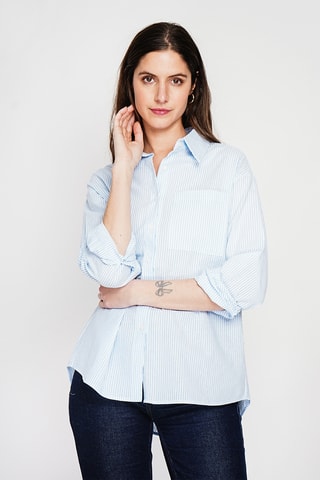 Chemisier en lin - Bleu clair