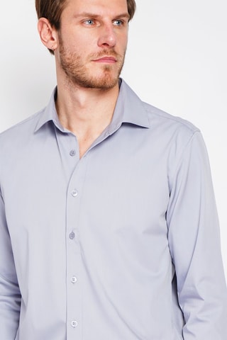 Chemise droite en bambou - Gris