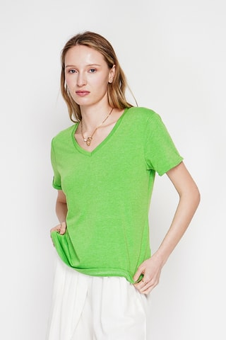 Linnen T-shirt - Groen