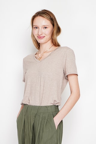 Linnen T-shirt - Beige