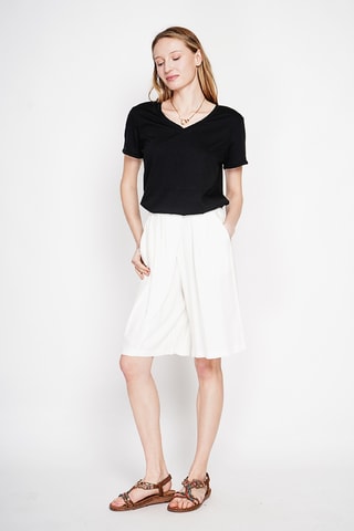 Linnen T-shirt - Zwart