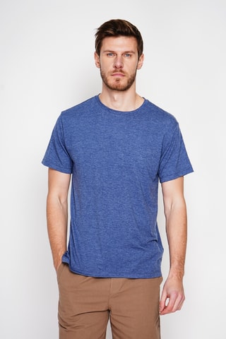Linnen T-shirt - Marineblauw