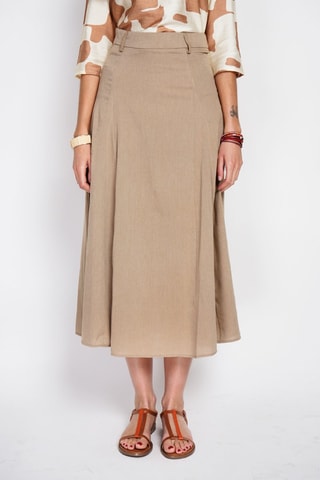 Lange Linnen Rok - Bruin