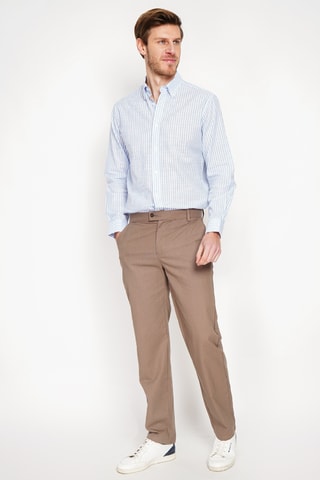 Linnen Overhemd - Wit en blauw