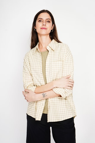 Camicia oversize in lino - Beige