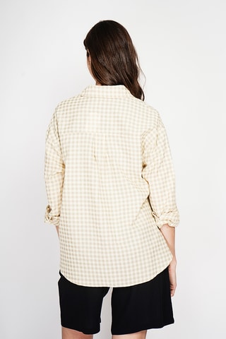 Camicia oversize in lino - Beige