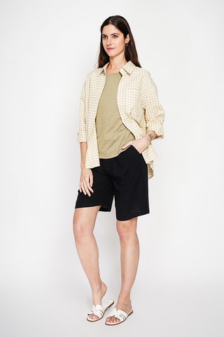 Camicia oversize in lino - Beige