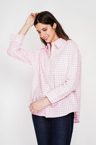 Chemisier oversize en lin - Rose clair