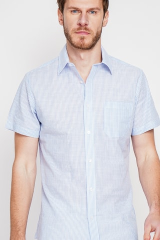 Chemise en lin - Bleu