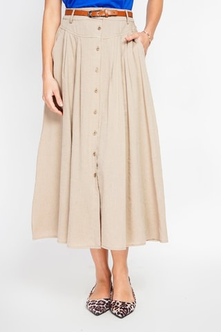 Lange Linnen Rok - Bruin