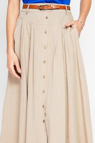 Lange Linnen Rok - Bruin