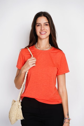 Linnen T-shirt - Oranje