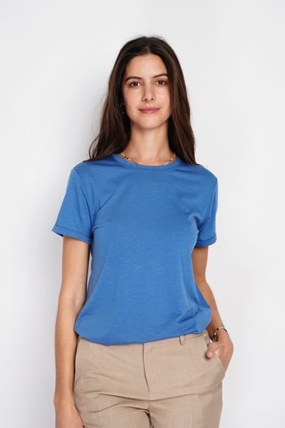 Linnen T-shirt - Blauw
