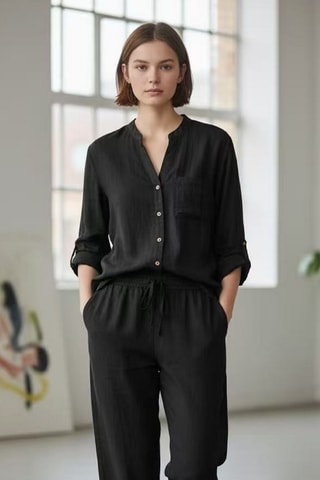 Linnen Blouse - Zwart