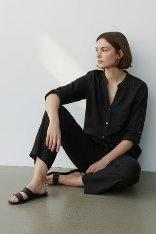 Linnen Blouse - Zwart