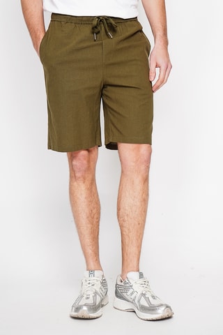 Linnen Bermuda - Kaki