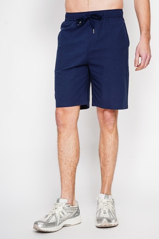 Linnen Bermuda - Marineblauw