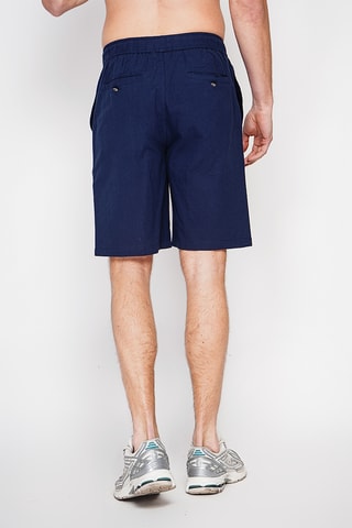 Linnen Bermuda - Marineblauw