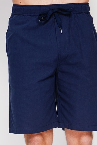 Linnen Bermuda - Marineblauw