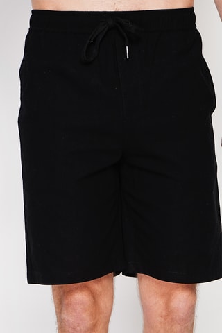 Linnen Bermuda - Zwart