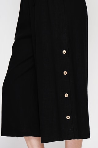 Linnen Driekwart Broek - Zwart