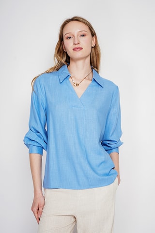 Blouse en lin - Bleu