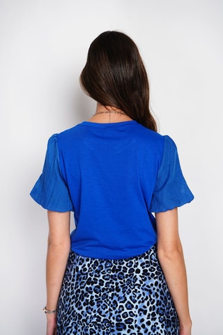 Linnen T-shirt - Blauw