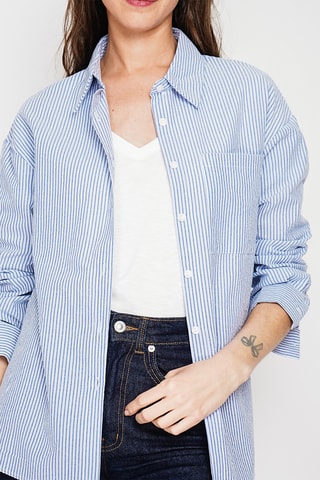 Chemisier en lin - Bleu marine