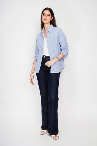 Chemisier en lin - Bleu marine