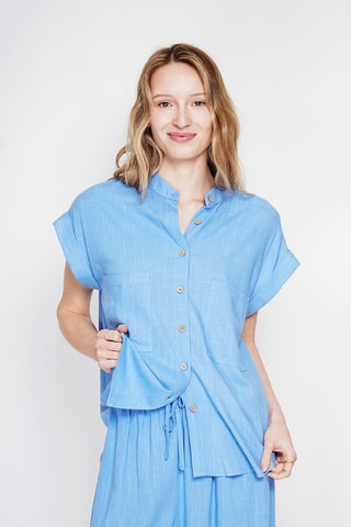 Linnen Blouse - Blauw