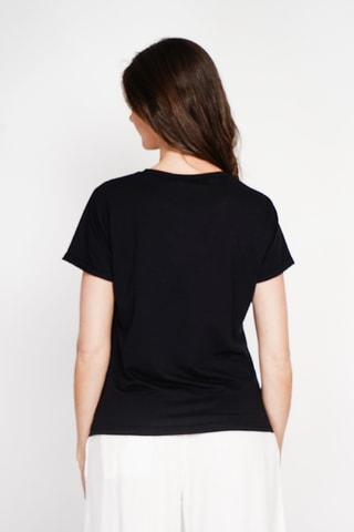 Linnen T-shirt - Zwart