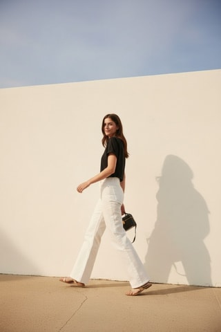 Linnen T-shirt - Zwart