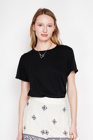 Linnen T-shirt - Zwart