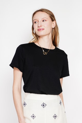 Linnen T-shirt - Zwart