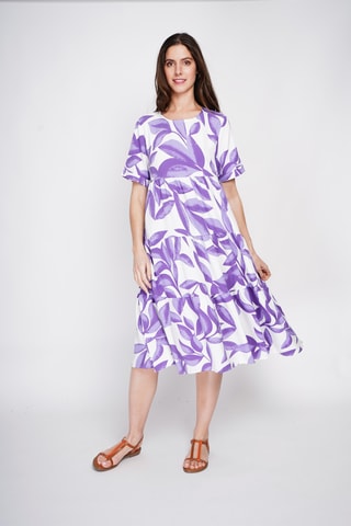 Robe midi en lin - Violet