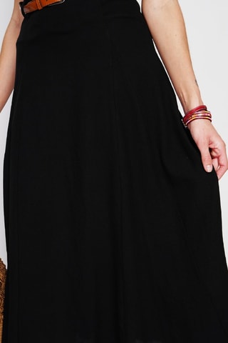 Lange Linnen Rok - Zwart