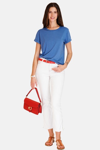 Linnen T-shirt - Marineblauw