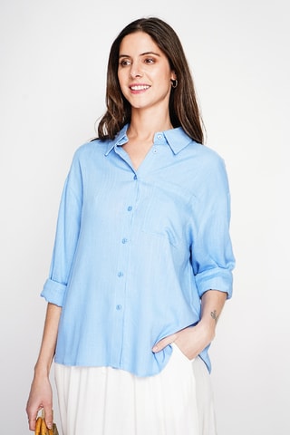 Linnen Blouse - Blauw