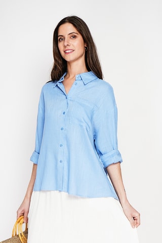 Linnen Blouse - Blauw