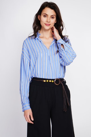 Linnen Tuniek - Zwart, blauw en wit