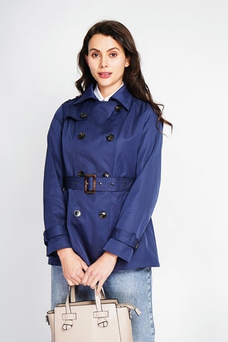Trenchcoat - Blauw en zwart