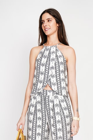 Linnen Wikkeltop - Zwart