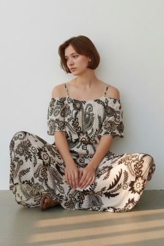 Robe longue en lin - Noir