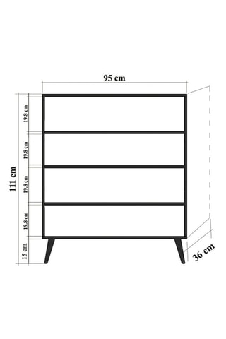 Meuble de rangement 4 portes  - 95 x 111 x 36 cm