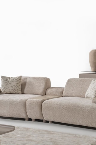 Canapé en charme - Beige - 4 places - En tissu bouclette