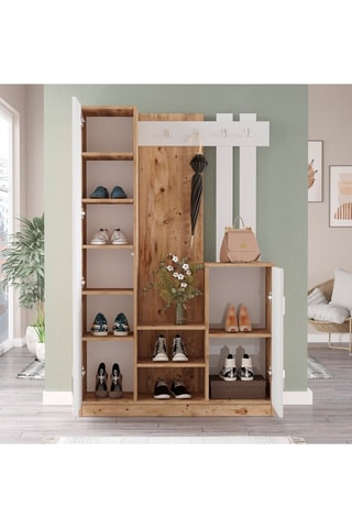 Vestiaire d'entrée 3 portes - 113,6 x 37,5 x 179,7 cm