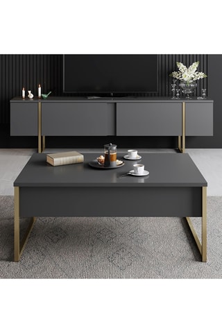 Meuble TV 2 abattants - 180 x 30 x 50 cm