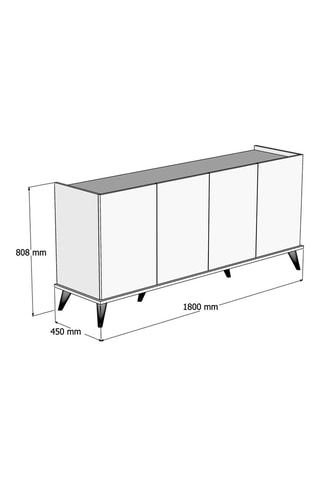 Buffet 4 portes - 180 x 80,8 x 45 cm